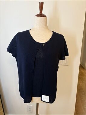 CHANEL Navy Cashmere Sweater Set